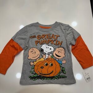 Peanuts Gray and Orange 'The Great Pumpkin' Kids Shirt